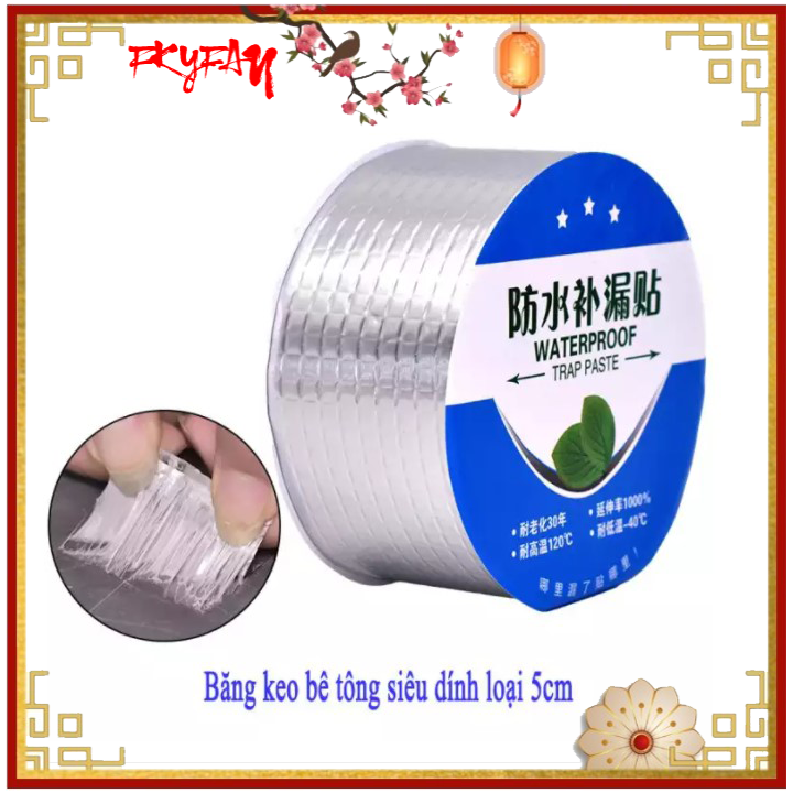 Băng keo siêu dính siêu chống thấm 5cmx5m-Băng Keo Chuyên Dụng Chống Thấm Công Nghệ Nhật Bản Băng Keo Siêu Dính Đa Năng, keo vá tường bể bơi, đồ bơm hơi, gỗ, kính, nhựa, tôn, sắt, bê tông, gốm sứ, siêu dính, chất lượng