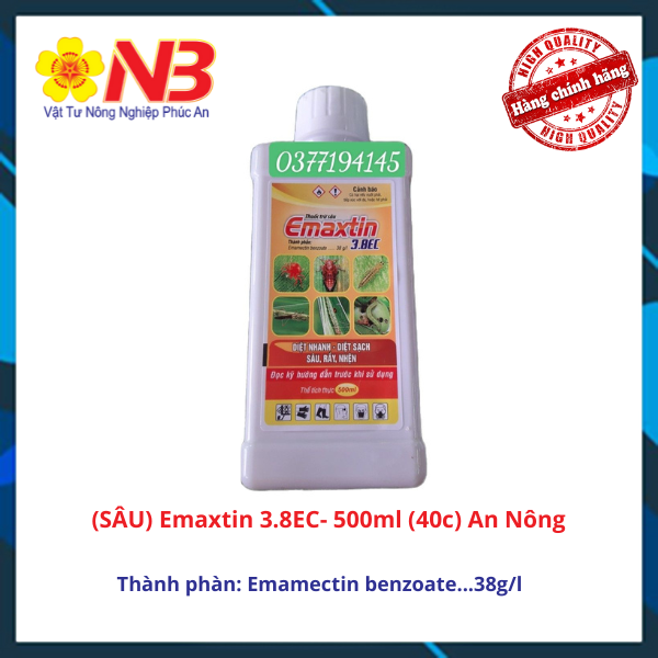 Emaxtin 3.8ec- 500ml - emamectin benzoate 38g/l- trừ nhện đỏ, sâu cuốn lá - an nông