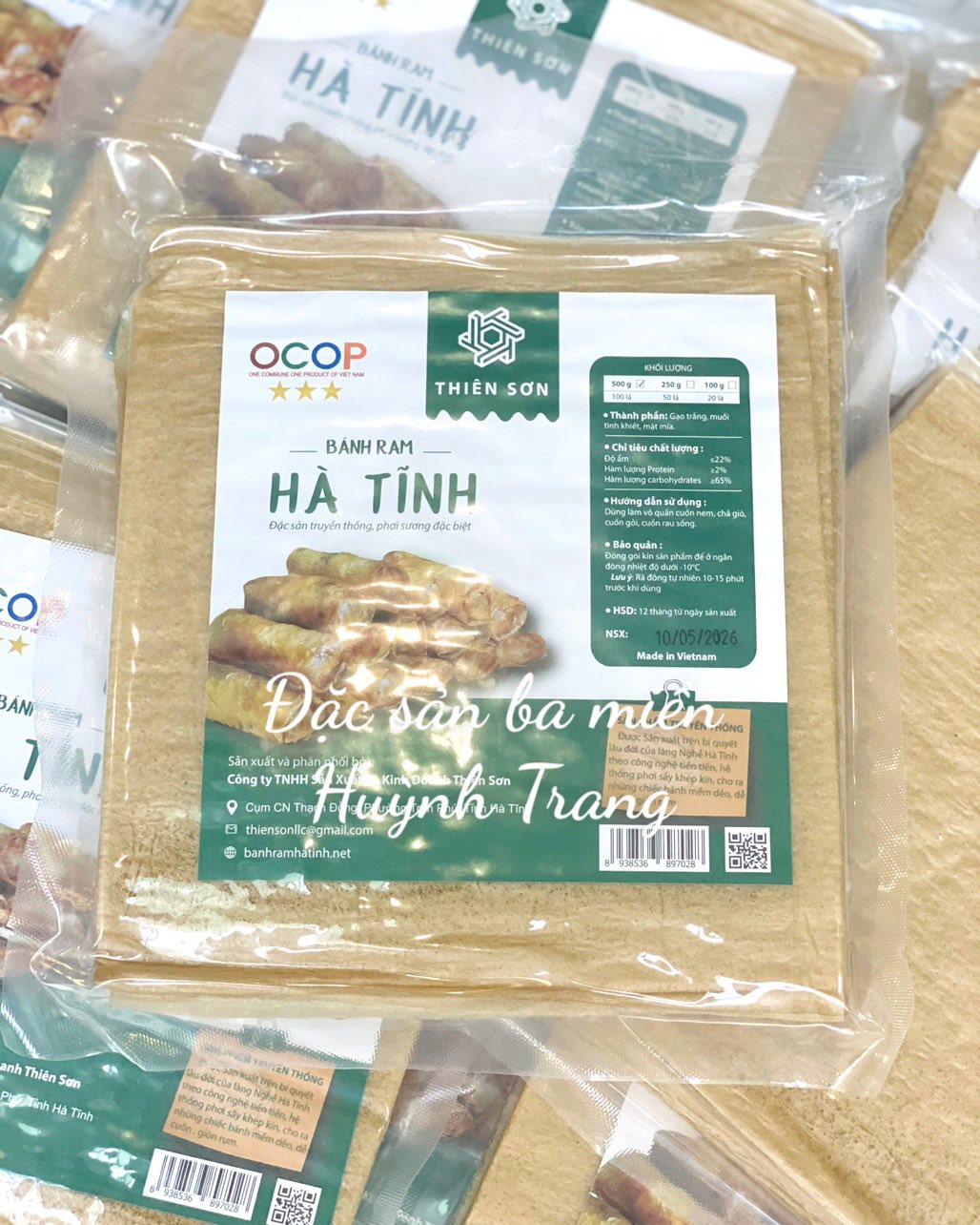 Loại Đặc Biệt - 500Gr/250Gr Bánh Ram Hà Tĩnh Thiên Sơn (Vỏ ram) Bánh Tráng Cuốn Nem