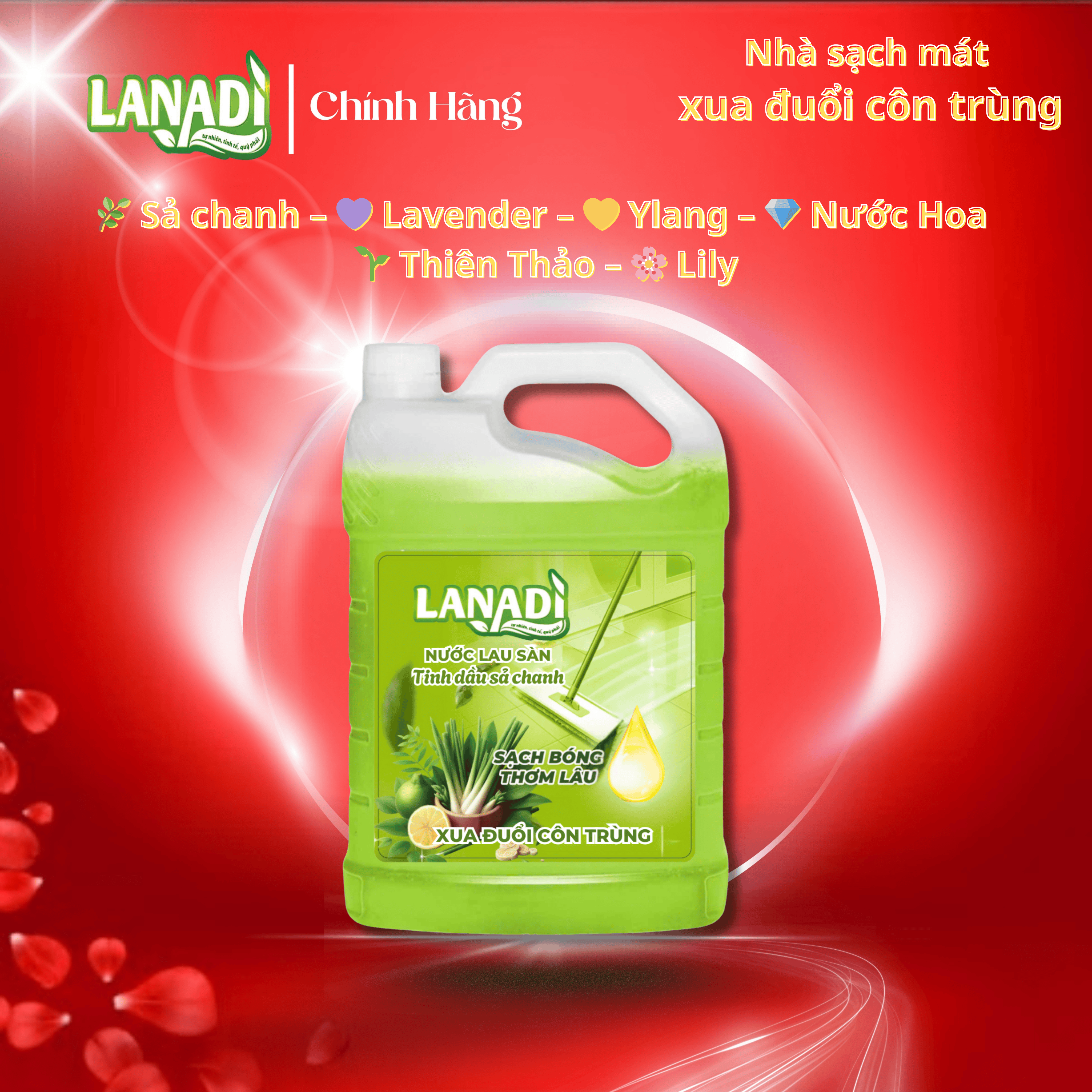 Lanadi Floor Cleaner Repels Insects Can 3.8kg Clean, Shiny, Long-Lasting Fragrance