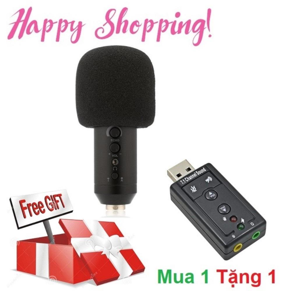 Micro mk-f400tl thu âm/karaoke kết hợp sound card 2 trong 1 tặng kèm usb sound 3d đen sr20