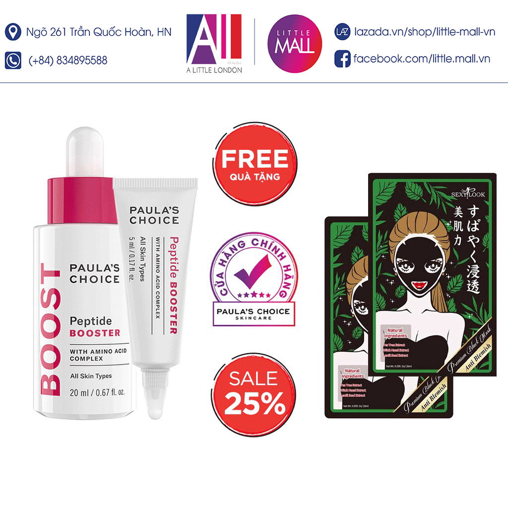 Tinh chất nâng cơ chống lão hóa Paula's Choice peptide booster TẶNG mặt nạ Sexylook (Nhập khẩu)