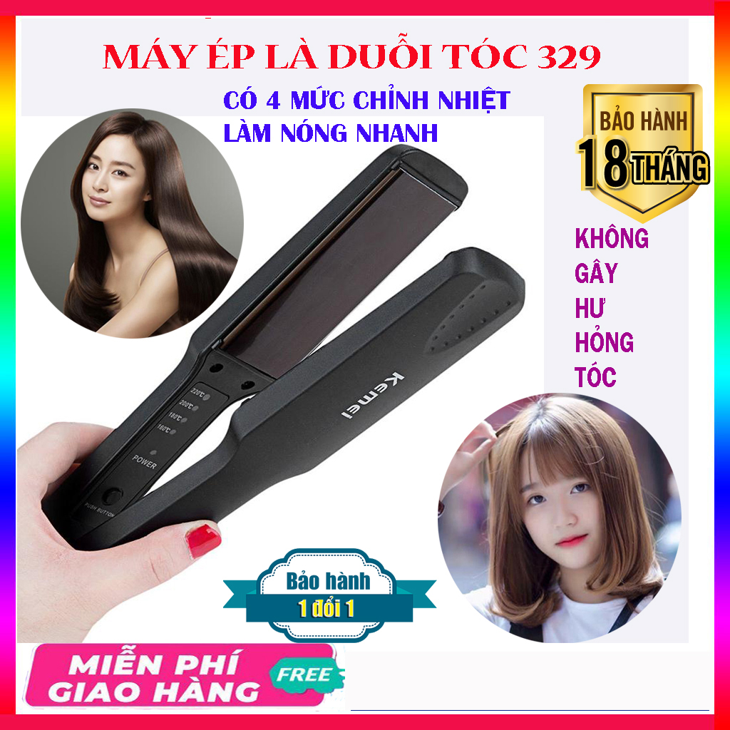 Máy Ép Tóc 4 Mức Chỉnh Nhiệt Kemei KM 329,Máy Làm Thẳng Tóc Máy ép thẳng tóc Máy duỗi tóc đa năng 4 Mức Chỉnh Nhiệt Kemei KM 329 tạo kiểu tóc mini, máy ép tóc mini, máy làm tóc mini, máy làm xoăn tóc mini