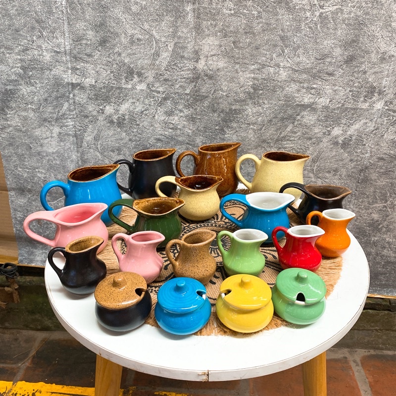 Bình sữa bình đường bình gia vị gốm sứ bát tràng- bình rót sữa quán coffee nhà hàng