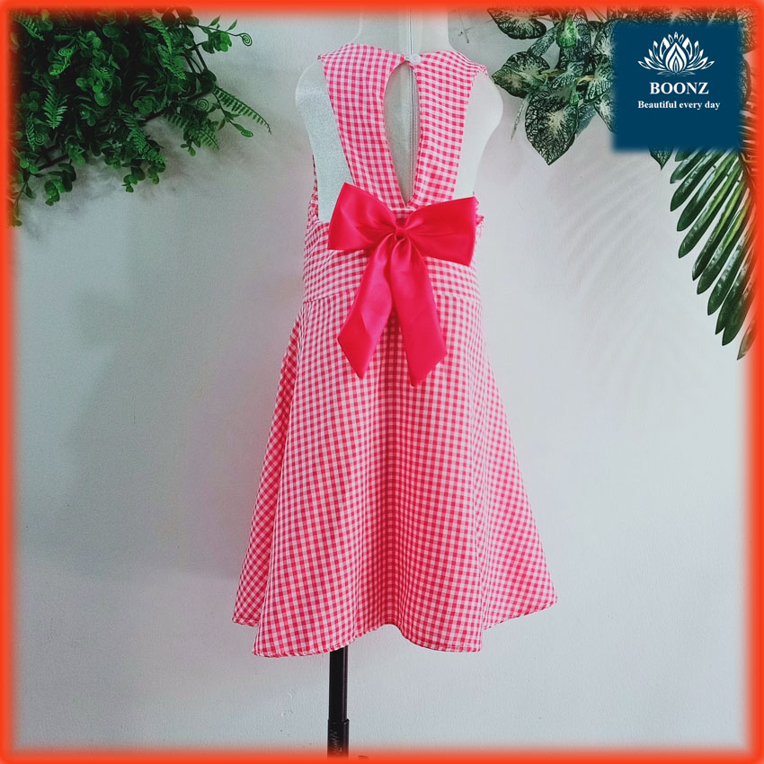 (HÌNH+VIDEO THẬT) Váy em bé gái kẻ caro chất lụa mát mịn cho bé gái từ 20kg - 29kg-BG14 của Boonz Đầm dự tiệc cho bé gái-Đầm nữ dự tiệc bé gái-Váy đầm bé gái-Hàng thiết kế- Quần áo trẻ em -Thời trang trẻ em