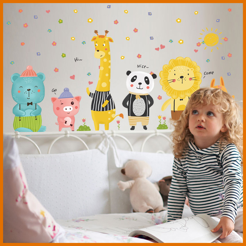 Decal dán tường thú hươu cao cổ nghộ nghĩnh SK9320