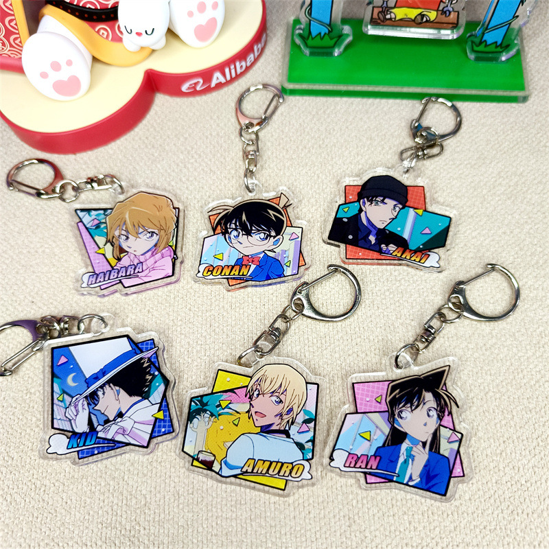 Móc khóa mica acrylic anime Conan mặt chibi anime nhân vật dễ thương xinh xắn siêu rẻ