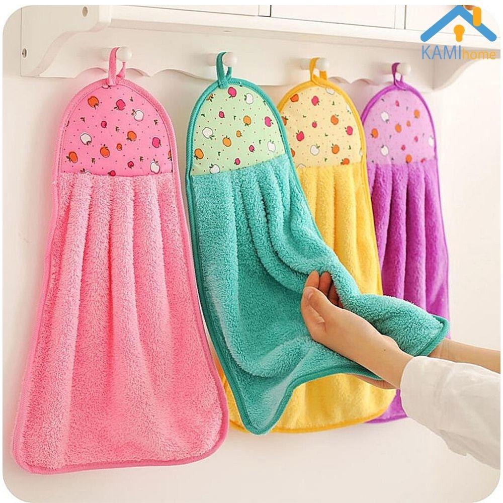 Khăn lau bếp lau tay bát đĩa chất liệu vải siêu thấm nước có móc treo 40x24cm mã 70029 (N1)