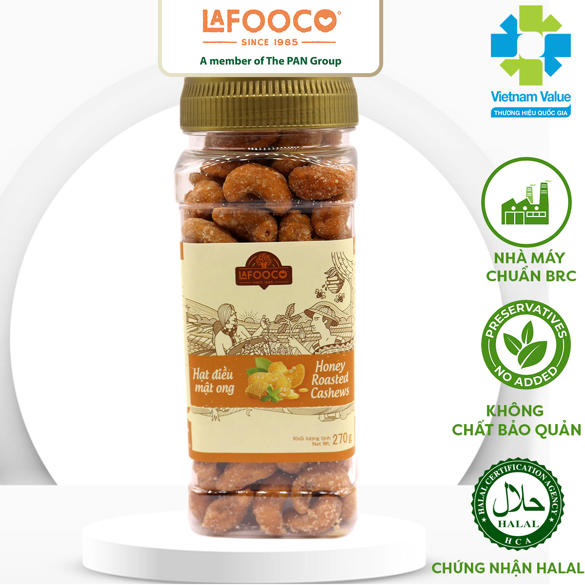 Hạt điều mật ong lafooco 270g