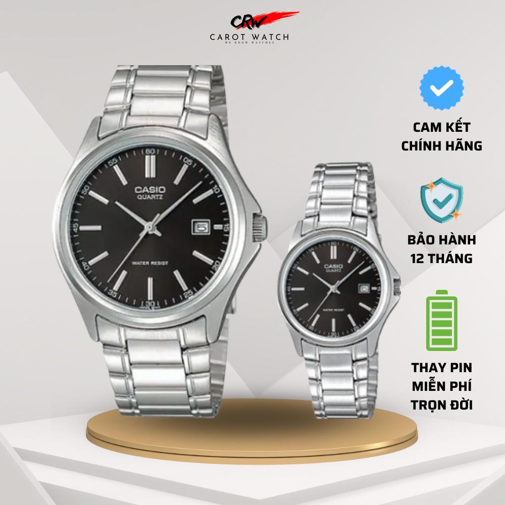 Đồng hồ cặp nam nữ casio mtp-1183a-1a và ltp-1183a-1a kim loại chống nước