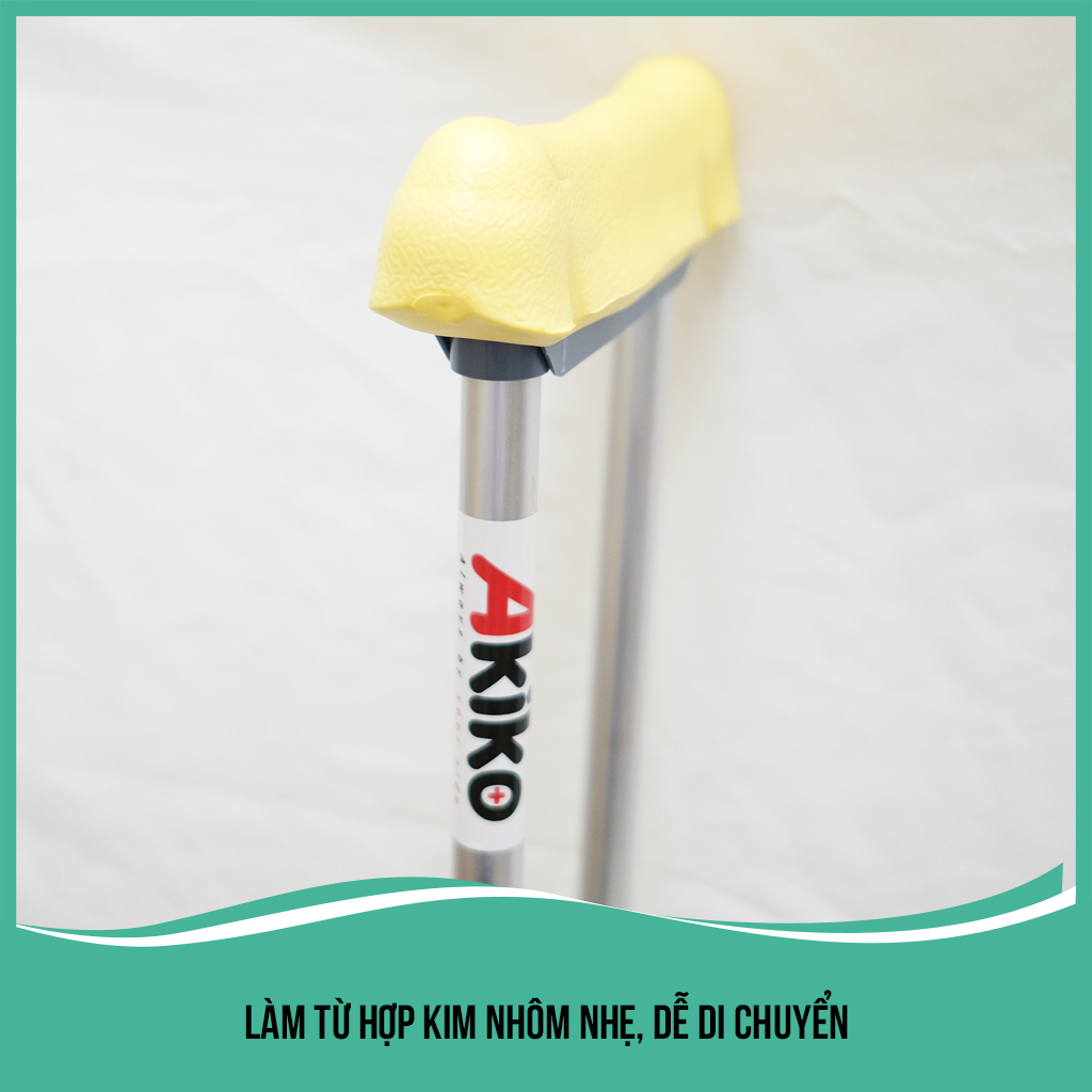 Nạng nách hợp kim nhôm đế cao su chống trượt Akiko c39 - c33
