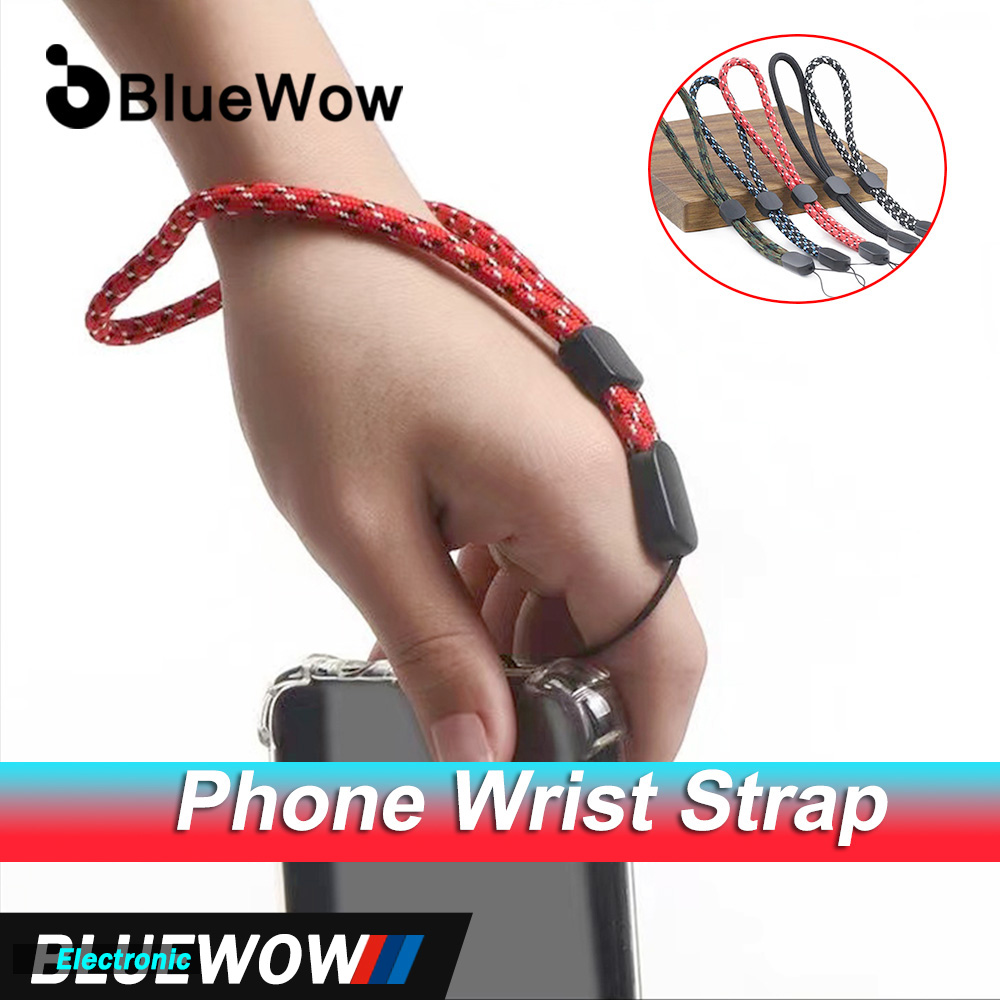 BlueWow Dây Paracord Dạ Quang Camera Điện Thoại Di Động Dây Đeo Cổ Tay Tai Nghe Móc Chìa Khóa Tai Nghe Vỏ Sạc Chuỗi 1Pc