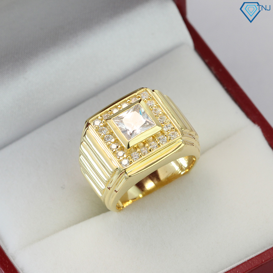 Nhẫn nam bạc thật xi vàng 18k nna0097 - trang sức tnj