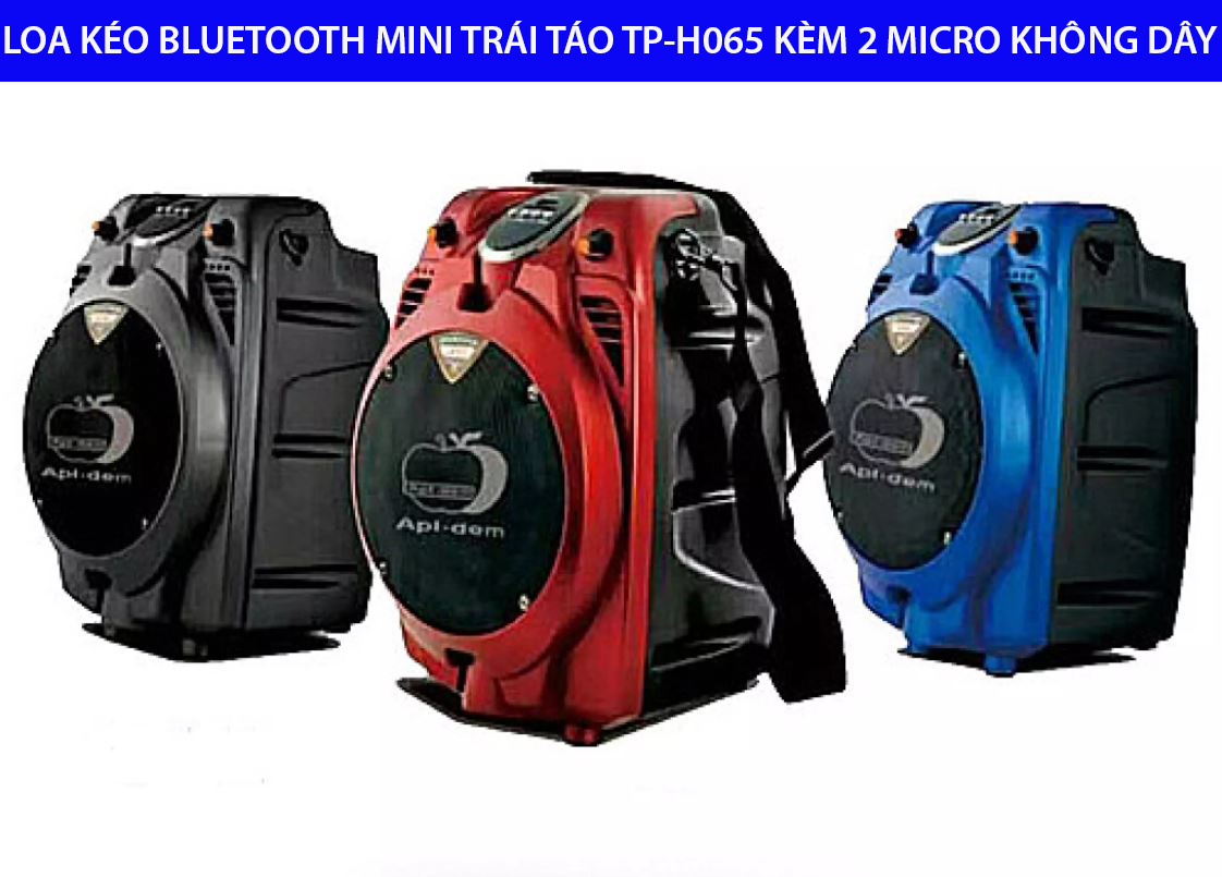 [HCM][ HÀNG MỚI VỀ ] Loa Kéo Bluetooth Mini Trái Táo TP-H065 Kèm 2 Micro Không Dây Nghe Nhạc-Hát Karaoke Cực Hay Công Suất Lớn Pin Lâu Âm Thanh Sống Động Kết Nối Được Thiết Bị Điện Tử Khác Nhau Cổng AUX USB Thẻ Nhớ Loa Di Động