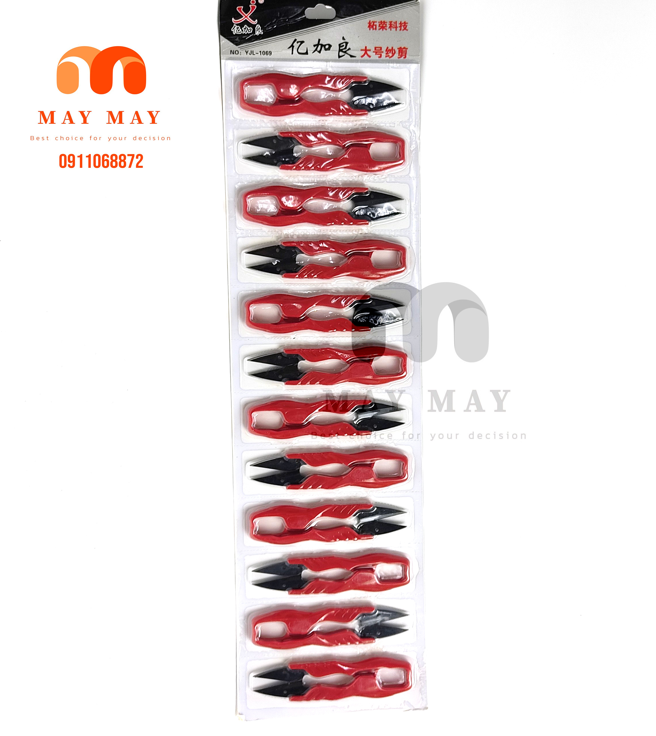 Kéo bấm chỉ mũ đỏ cao cấp bằng thép cacbon mẫu mới compo 12 cây size lớn