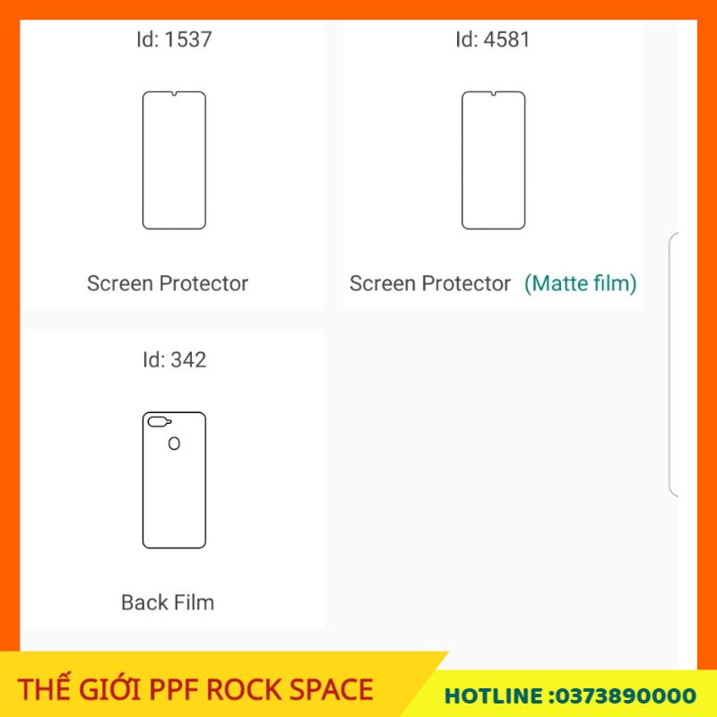 Dán màn hình ppf oppo f9 pro rock space