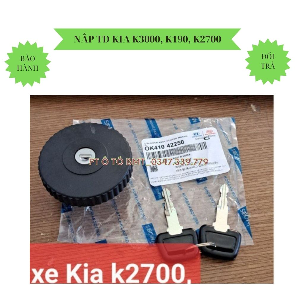 Nắp thùng dầu kia 1.4 tấn k2700, k165, k3000, k190, frontier, nắp nhôm, kèm chìa khóa.