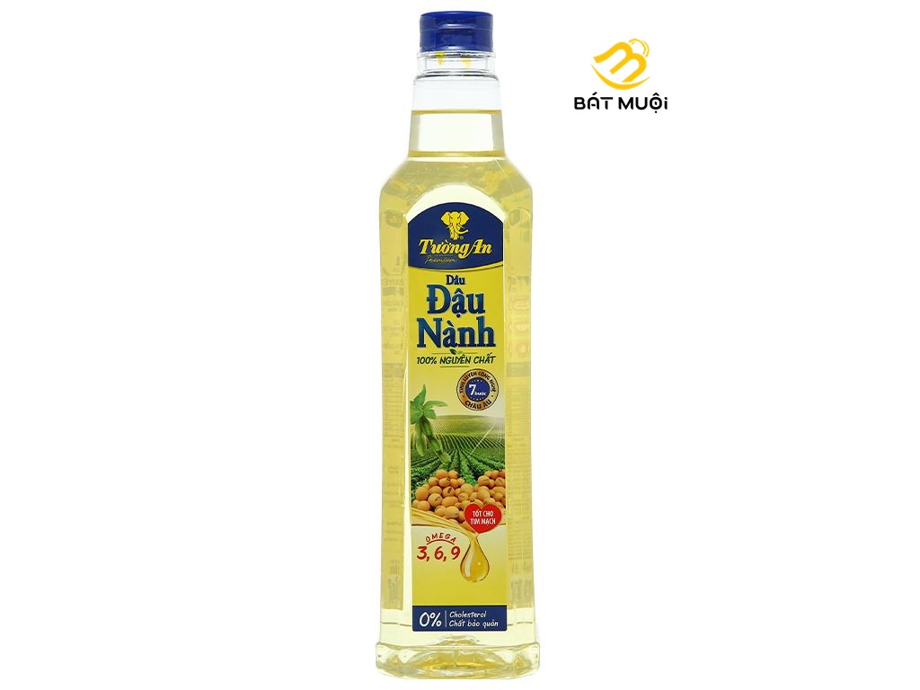 Dầu đậu nành 100% nguyên chất Tường An chai 1 lít