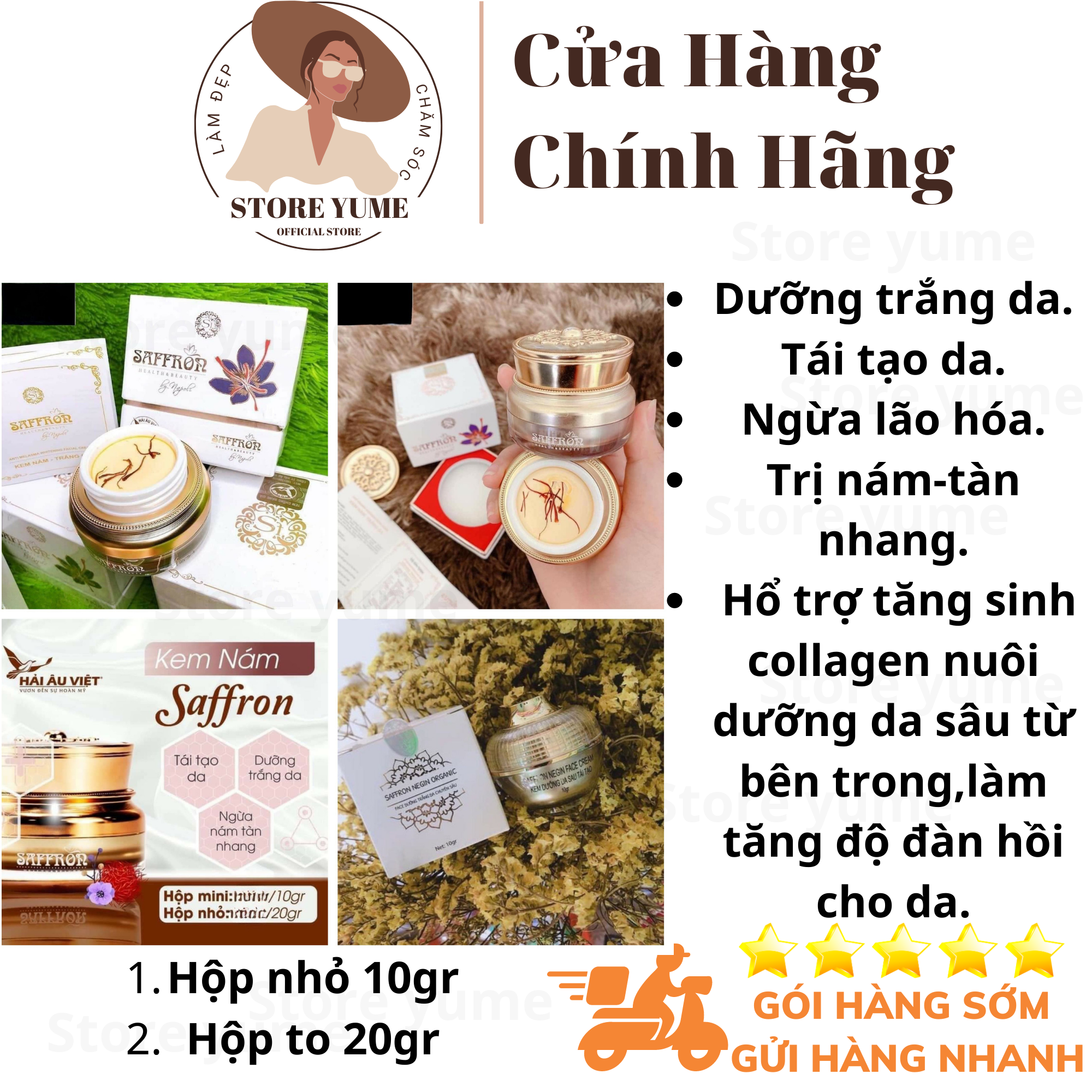 Kem Saffron napoli ngăn ngừa nám- tàn nhang- dưỡng trắng da - Kem ngăn ngừa nám,tàn nhang SAFF'RON