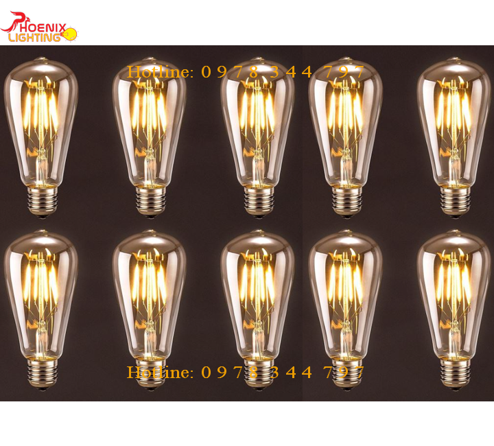 Bóng Đèn LED Edison ST64, Combo 10 Bóng Đèn Edison Công Suất 4W