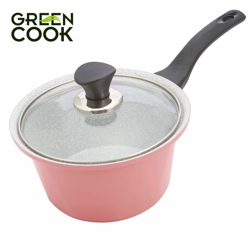Nồi đúc ceramic vân đá đáy từ chống dính 18cm