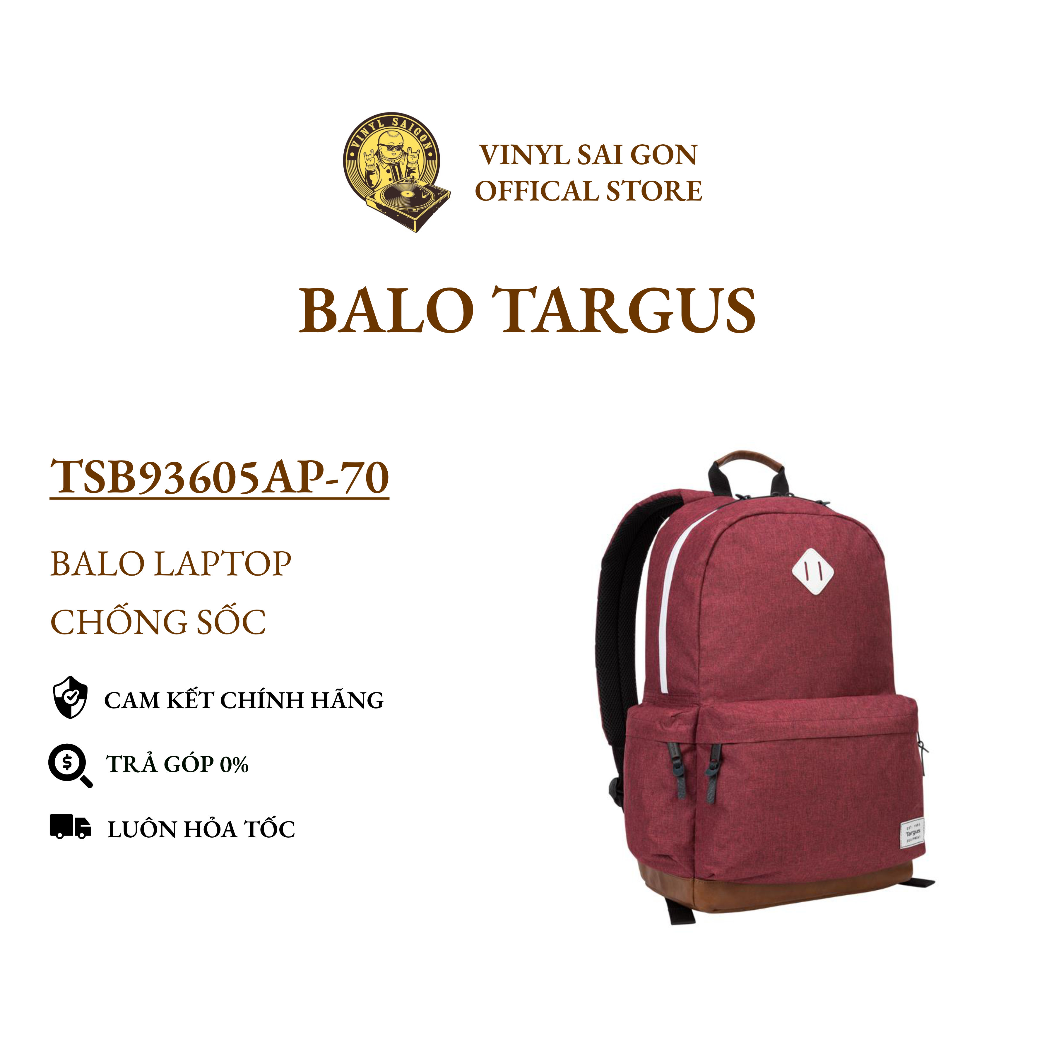 Balo Targus TSB93605AP-70 Dòng Laptop 15.6" Strata Backpack (Màu Burgundy)