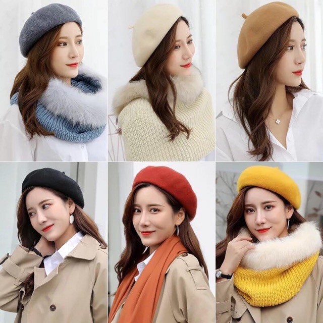 Mũ nồi dạ hàng loại 1 có dây rút, nón beret