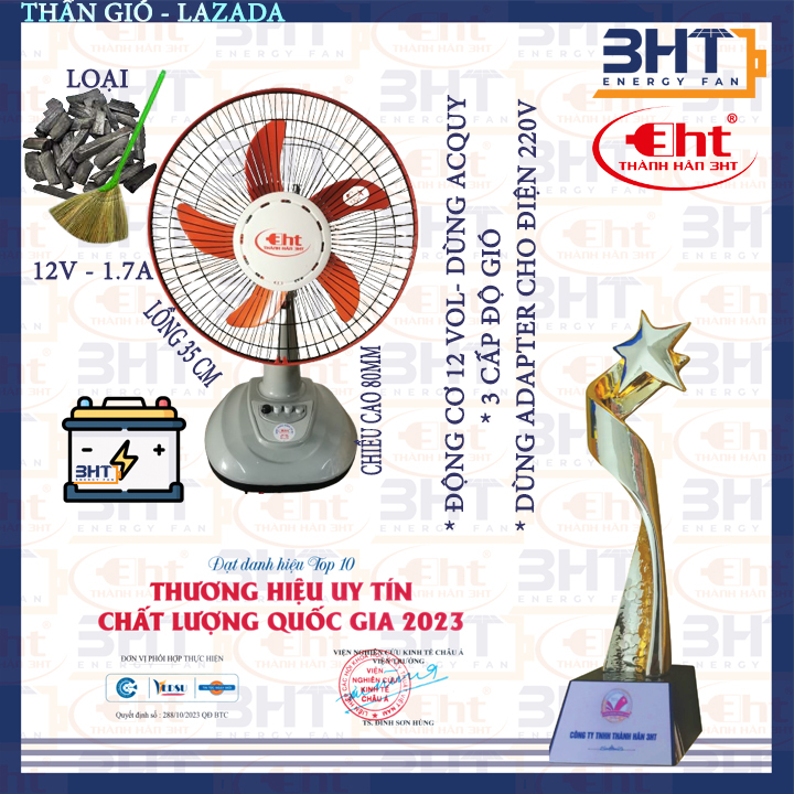 Quạt bàn B3 dùng bình 12v