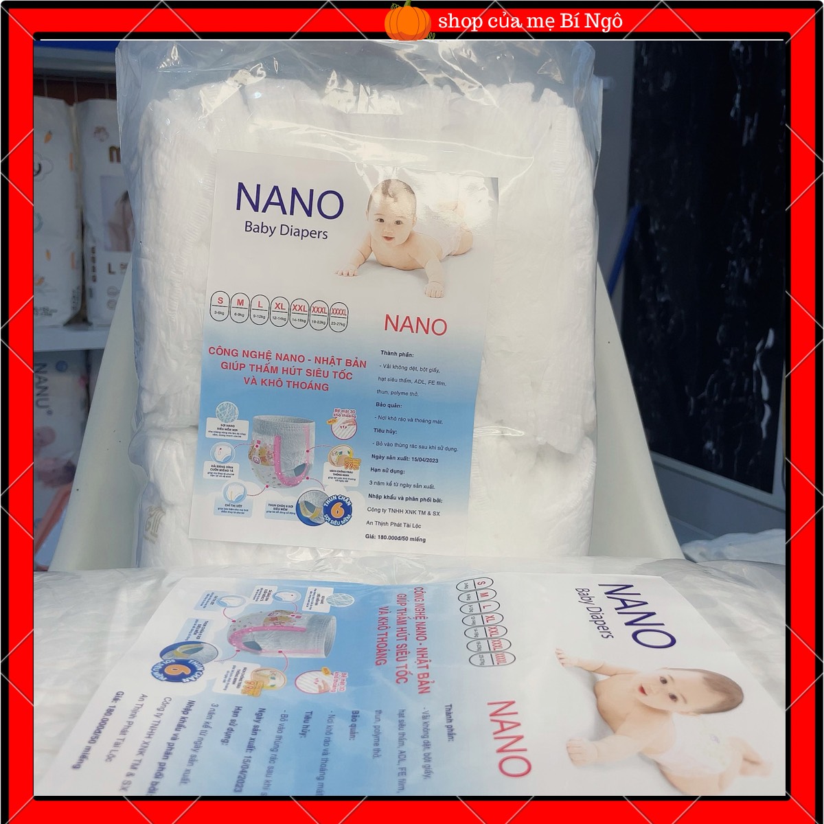 Tã bỉm quần nano dáng bo 100 miếng, có vạch báo đầy, chun co dãn mềm mại, thấm hút tốt, bỉm đẹp, không lỗi.