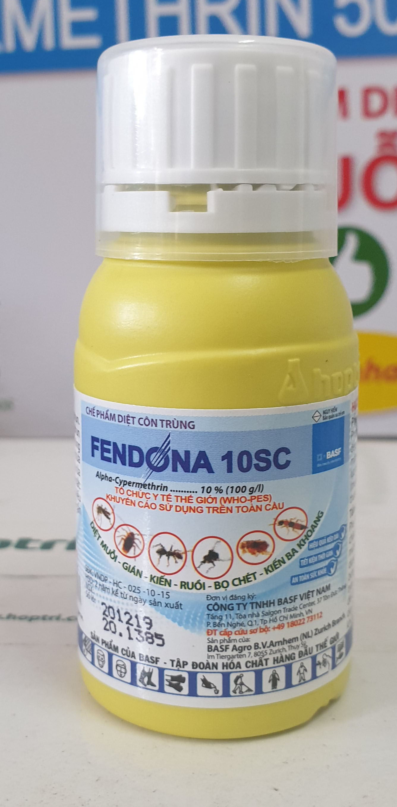 THUỐC DIỆT MUỖI VÀ CÔN TRÙNG FENDONA 10SC Chai 50ml ( DIỆT RUỒI, MUỖI, KIẾN, GIÁN, BỌ CHÉT, KIẾN BA KHOANG,...)