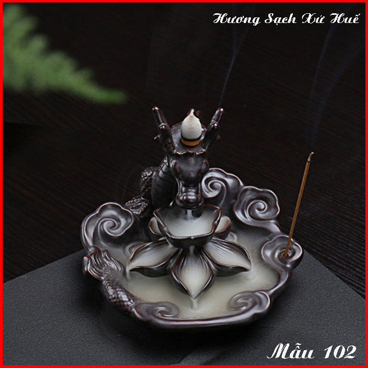 Thác khói cao cấp - thác khói rồng phun khói tinh tế, sang trọng, chất liệu gốm sứ cao cấp