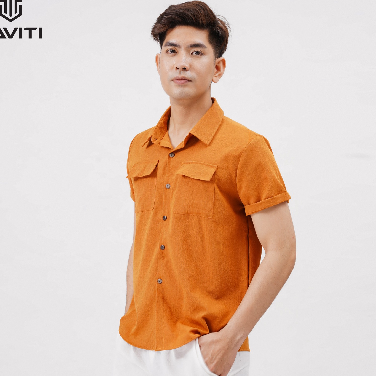 Áo Đũi Nam Cổ Bẻ Sơ Mi Đũi Áo Ngắn Tay Nam có cổ túi hộp AD18