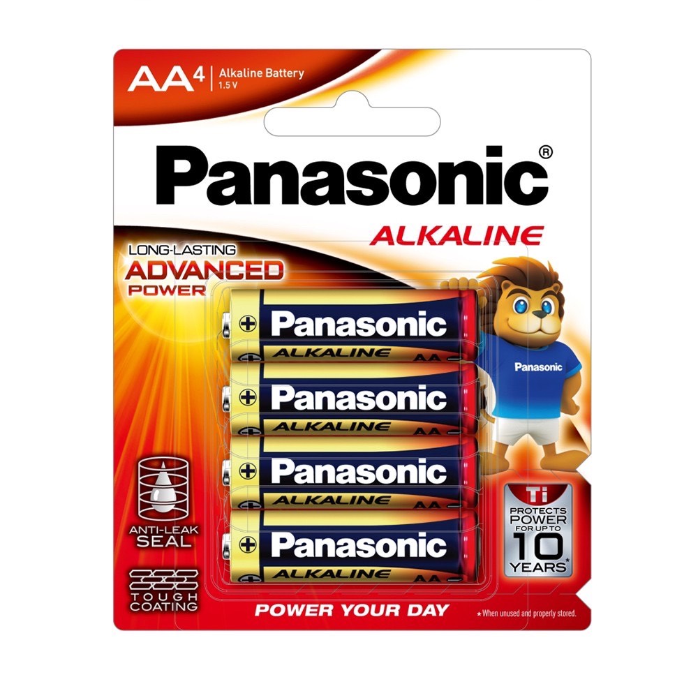 Vỉ 4 Pin AA Panasonic Alkaline siêu bền LR6T/4B - Hàng chính hãng, pin không chứa chì, giữ năng lượng lên đến 10 năm, kích thước AA (tiểu), xuất xứ Thái Lan