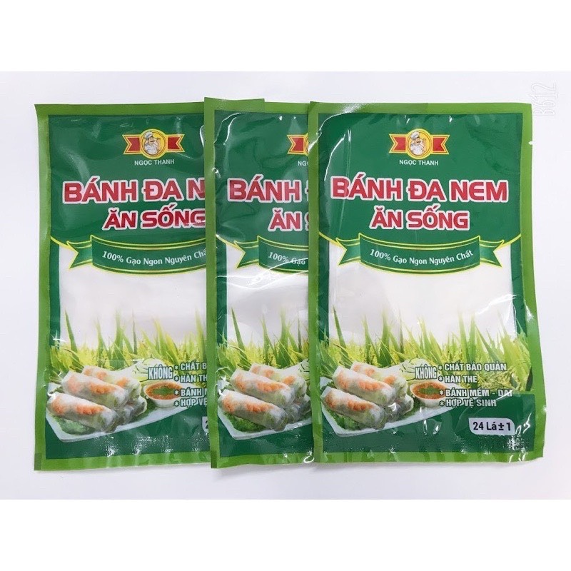  Combo 10 Bịch Bánh Đa Nem Cuốn Ăn Sống Bịch 24 Lá 100% Gạo Ngon Nguyên Chất 