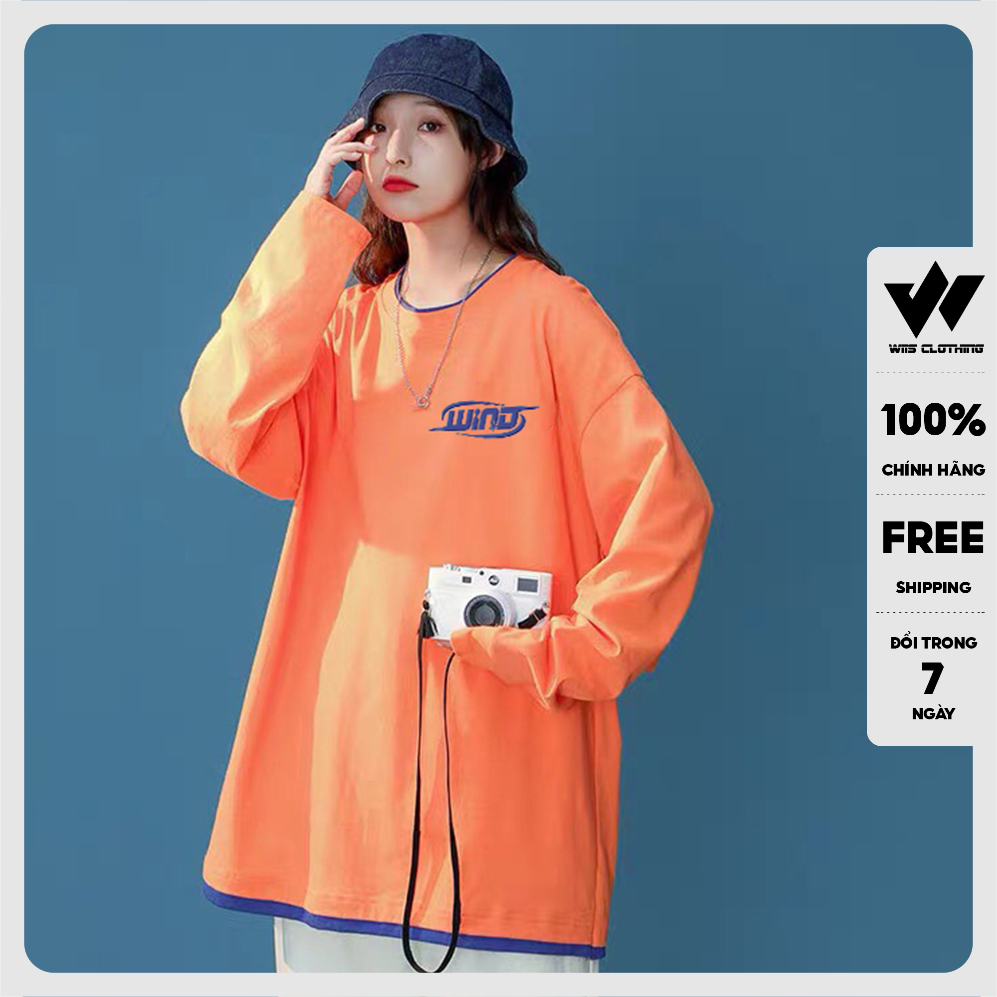 Áo thun tay dài WIIS unisex form rộng Layer sweater nam nữ phong cách Ulzzang