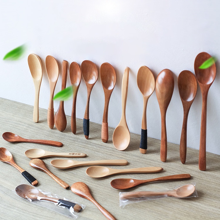 Thìa dĩa gỗ xuất Nhật nhiều kích cỡ, muỗng gỗ phong cách Nhật Bản, thìa cafe, muỗng ăn cơm