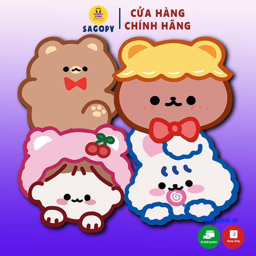Miếng lót chuột gaming hoạt hình cute cao su cỡ lớn kích thước 23cm, tấm pad chuột máy tính, đế bàn lót chuột rẻ Sagopy