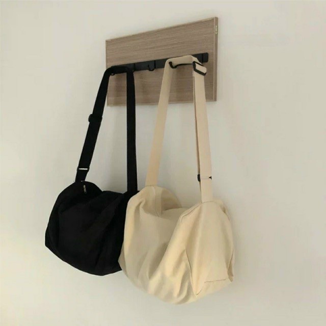 TÚI TOTE ĐEO CHÉO TRỐNG SIU TO CÓ KHÓA KÉO & TÚI CON VẢI CANVAS PHONG CÁCH ULZZANG ĐỂ ĐƯỢC SÁCH ĐỒ THOẢI MÁI-TN93