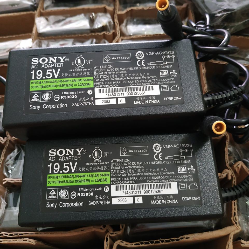 [HCM]Sạc Laptop Sony Vaio Chính Hãng 19.5V - 4.7A - 90W Tặng kèm dây nguồn