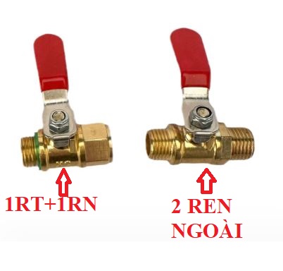 Van Khoá Ren ngoài 13mm-14mm và van gạt ren trong ren ngoài 14mm chất liệu Đồng thau