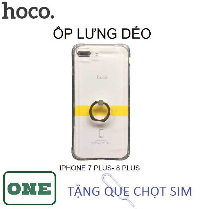 [HCM]Ốp lưng Dẻo trong Iphone 7 Plus /8 Plus cao cấp chính hãng Hoco tặng que lấy sim