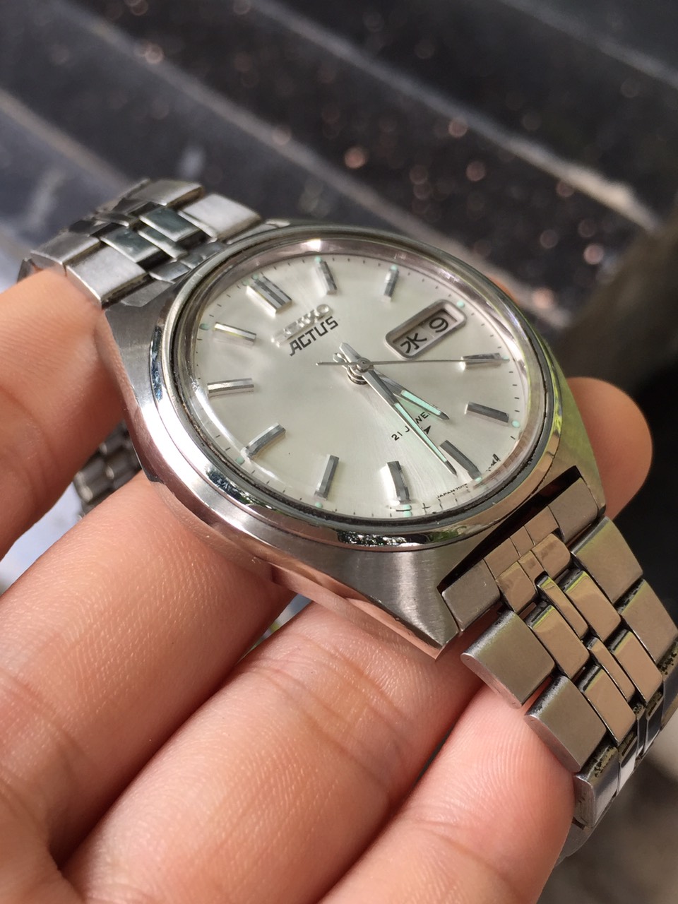 HCM]Đồng hồ nam SEIKO ACTUS cơ automatic 21 Jewels dây kim loại 