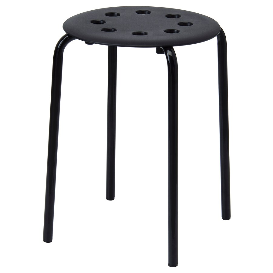 Ghế đẩu tròn marius ikea - đen 45 cm