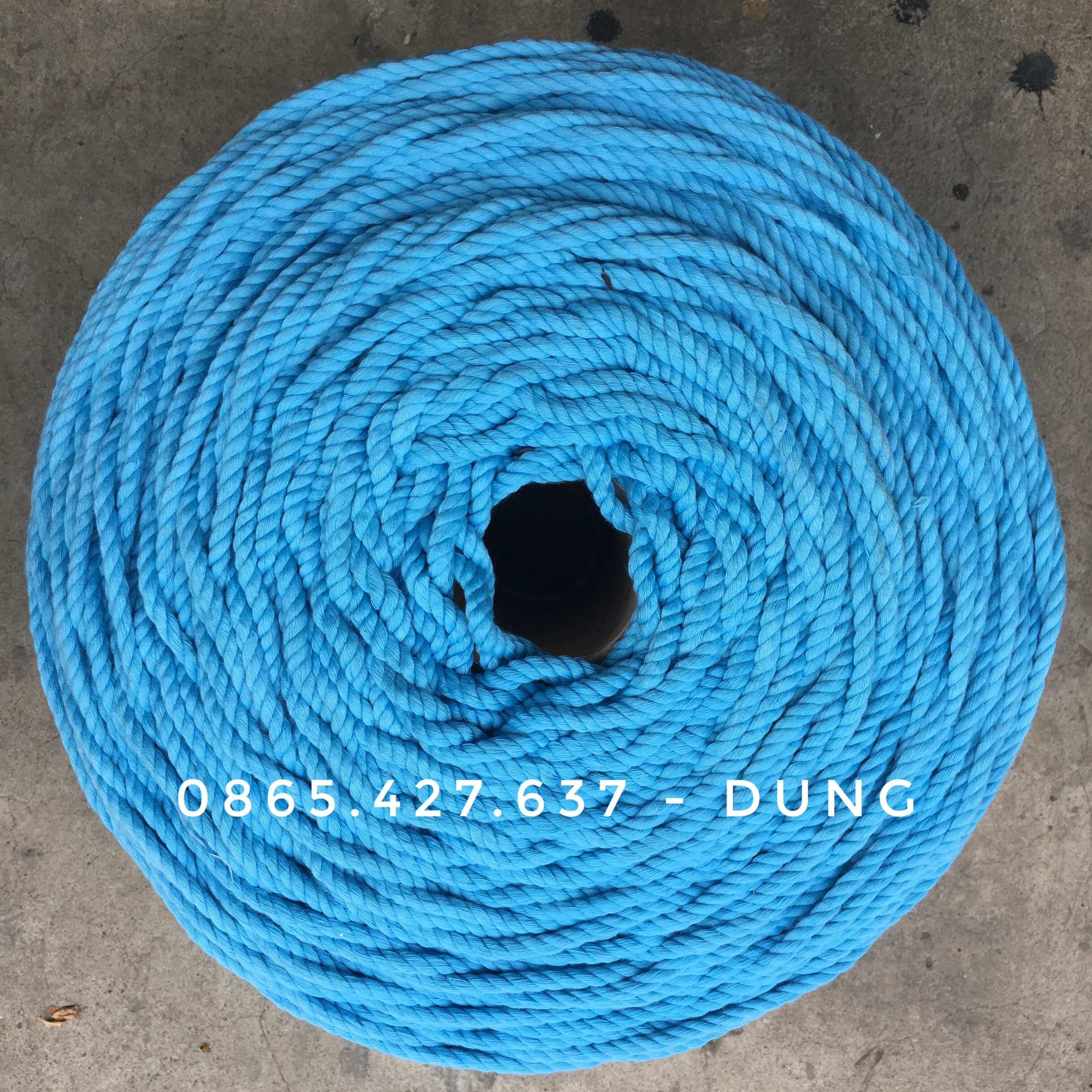 [HCM]0.5kg dây macrame màu xanh da trời 3mm 5mm cotton - Macrame Viet Nam Thung Go Decor