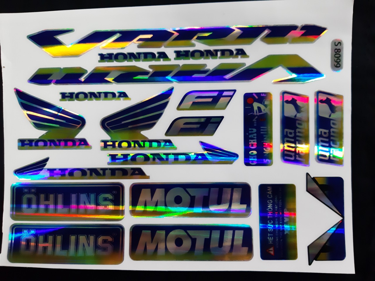BỘ TEM LOGO HONDA VARIO (MÀU TIAN) 7 MÀU VÀ THƯƠNG HIỆU KHÁC