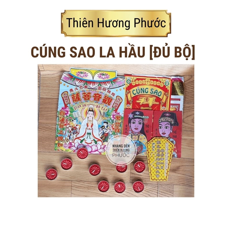 Cúng sao La Hầu trọn bộ kèm giấy cúng 9 đèn cầy và 1 bài vị sao