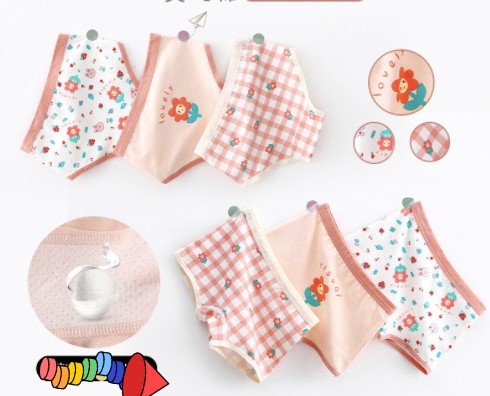 SÉT 3 QUẦN CHIP BÉ GÁI HÌNH HOA CỎ DỄ THƯƠNG 9-50KG
