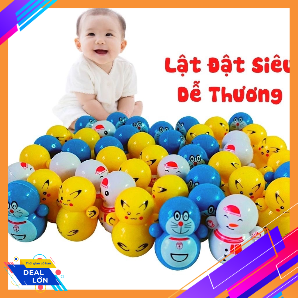 [ Combo 30 ] Lật Đật Mini Doremon & Pikachu , lật đật mô phỏng nhân vật hoạt hình -  Lật Đật Mô Hình xinh xắn 2021