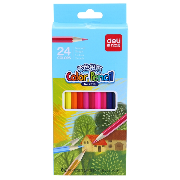 Hộp 24 cây bút chì màu 7018 - deli