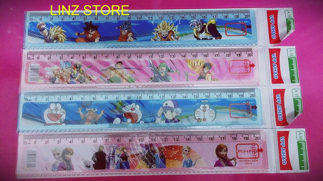 Set 2 thước dẻo aihao 20cm, nhiều mẫu hoạt hình. linzstore89